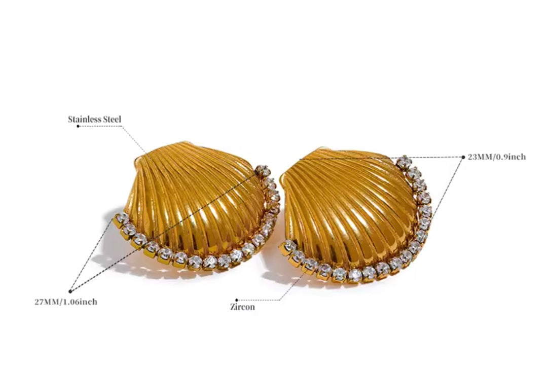 Seashell studs
