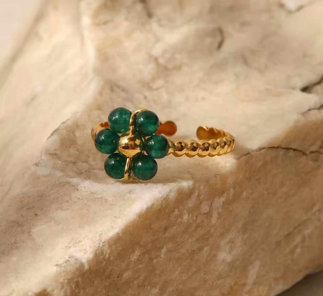 Emerald Blossom Ring