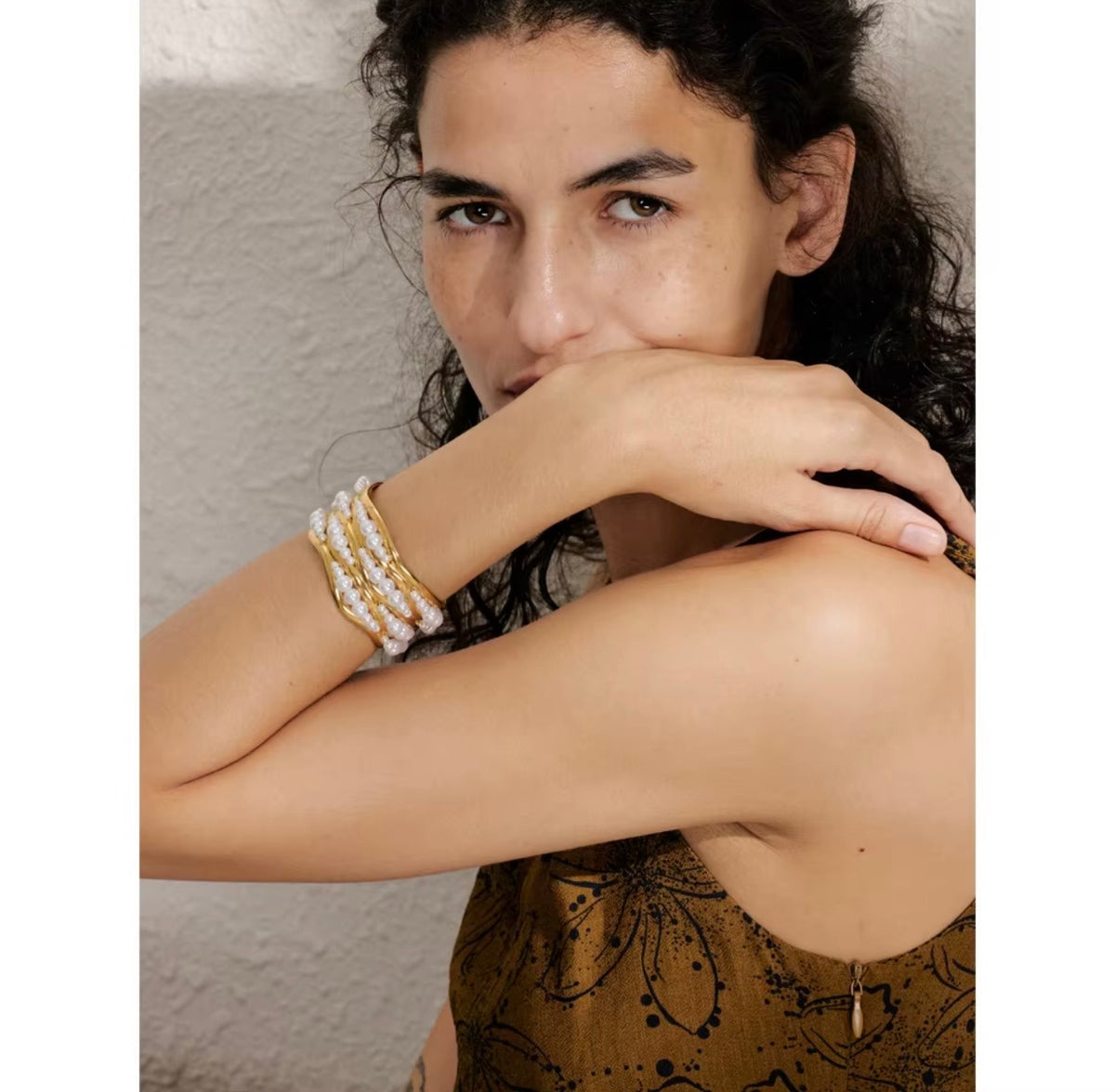 Riviera Pearl Wave Cuff