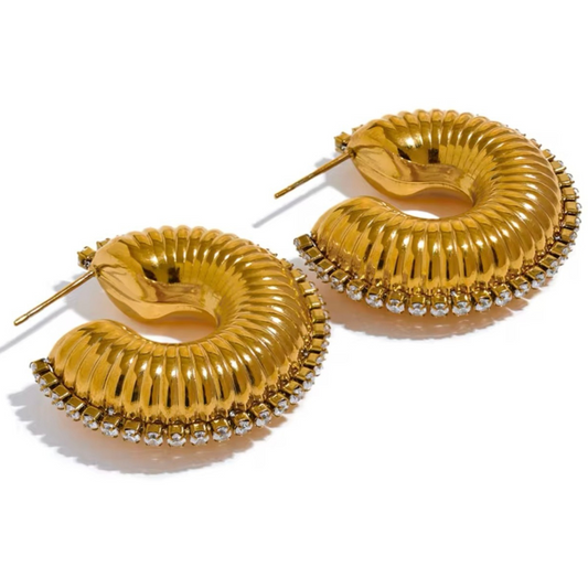 Chunky zirconia hoops